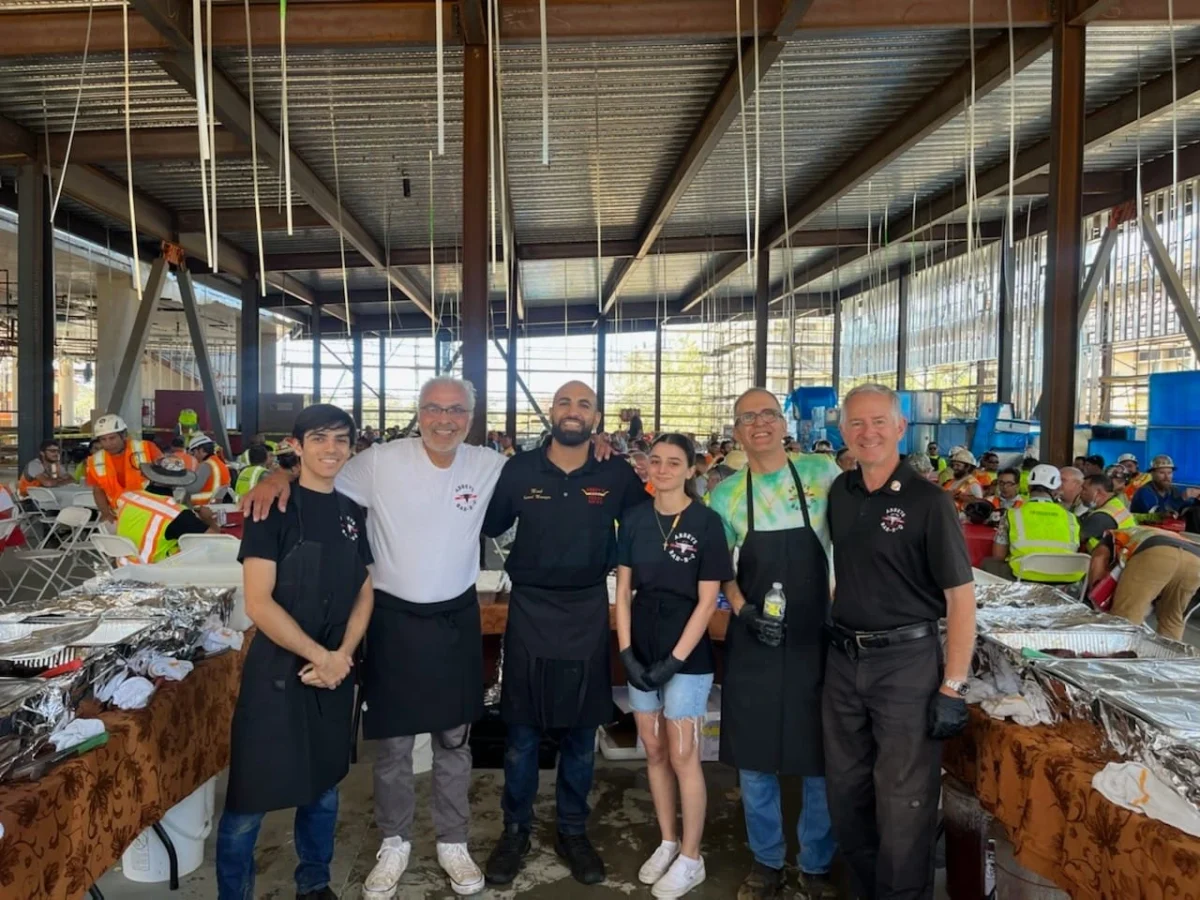 Abbey’s Real Texas BBQ serving 510 construction workers at UCSD in La Jolla with authentic Texas BBQ