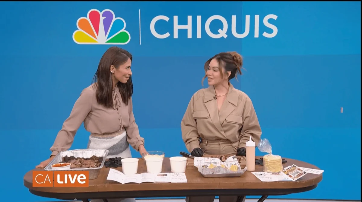 Chiquis Rivera discussing family-owned businesses on California Live with host Jessica Vilchis